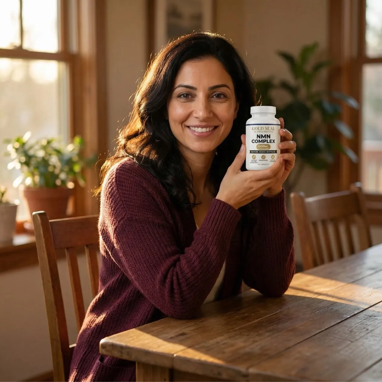 Customer holding product