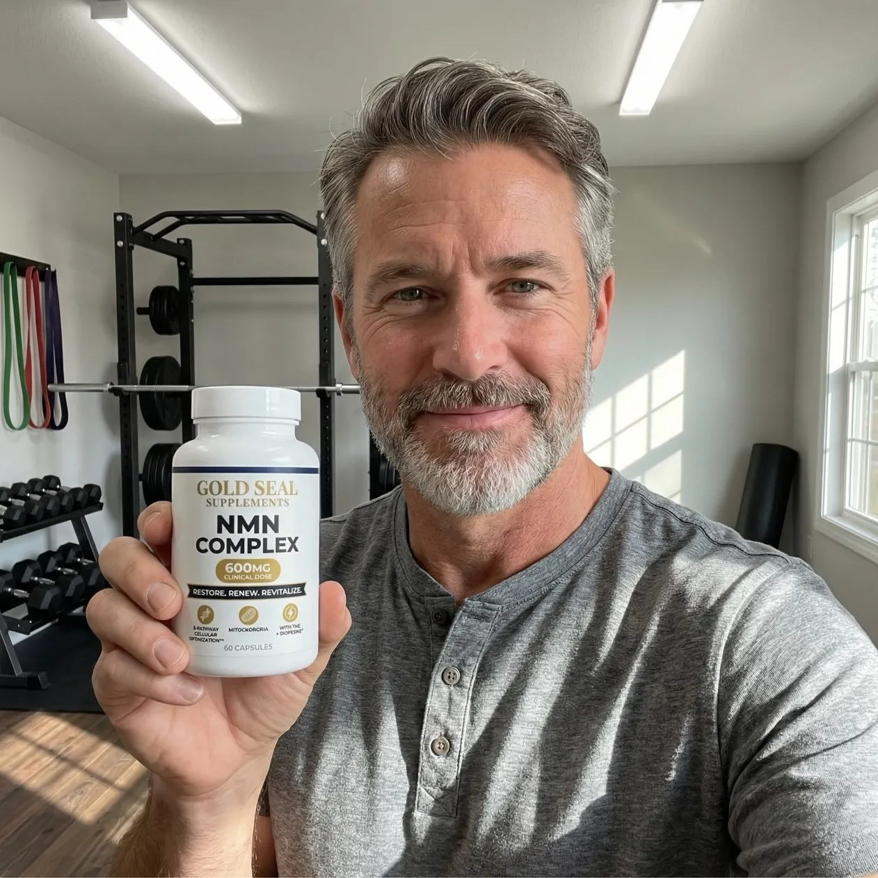 Customer holding product