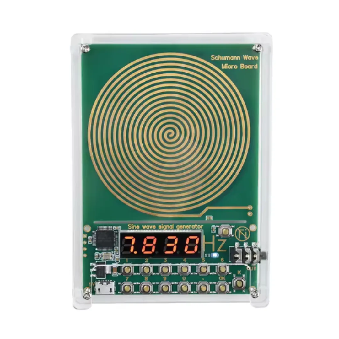 Amatro TrueWave with its coil, digital display, keypad and charging port visible through the transparent housing