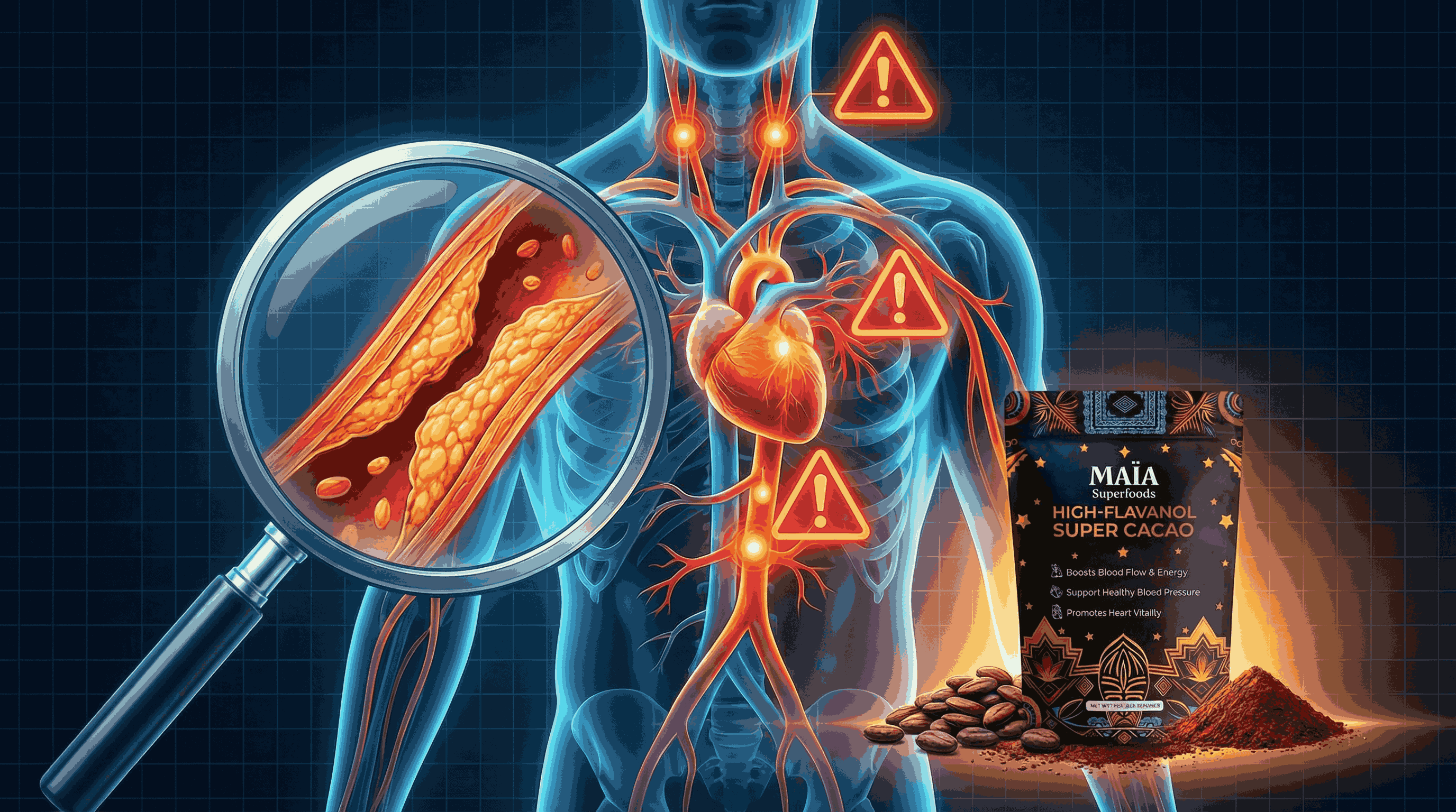 Image with supplements crossed out and chocolate pieces checked.