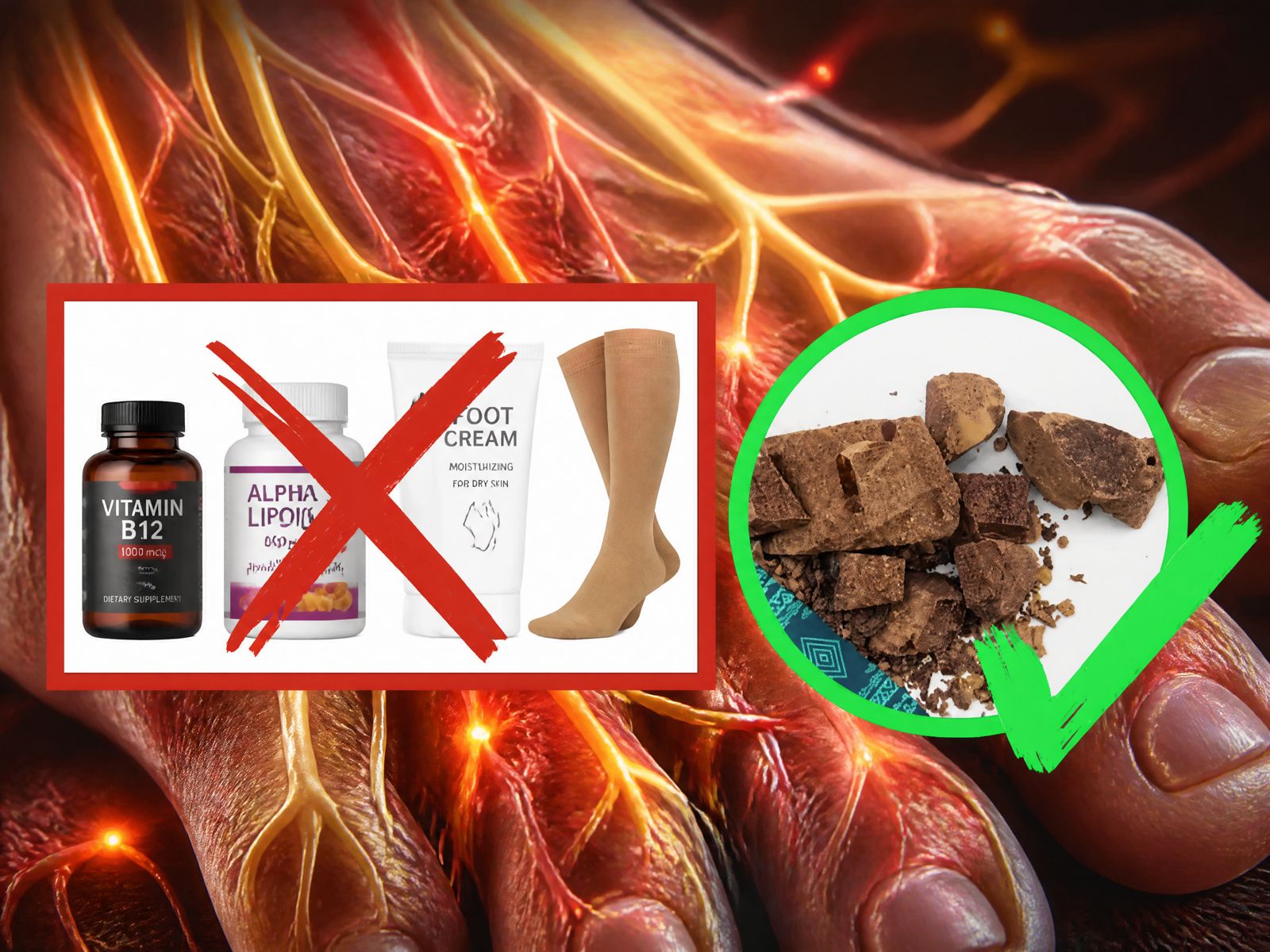 Image with supplements crossed out and chocolate pieces checked.