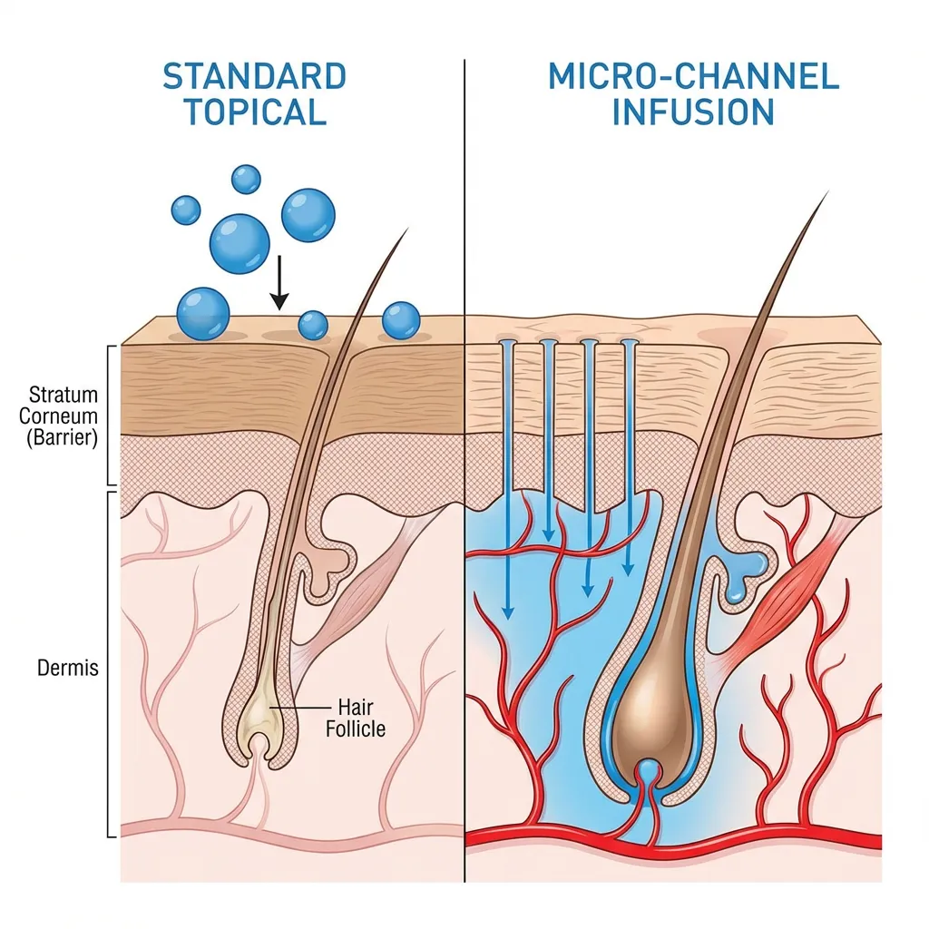 Illustration of the human cardiovascular system with heart and blood vessels.