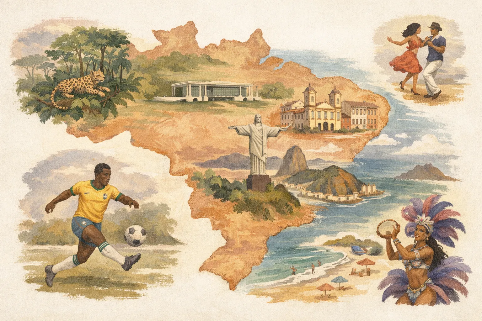 Cultural lesson exploring Brazil's regions, history, and traditions