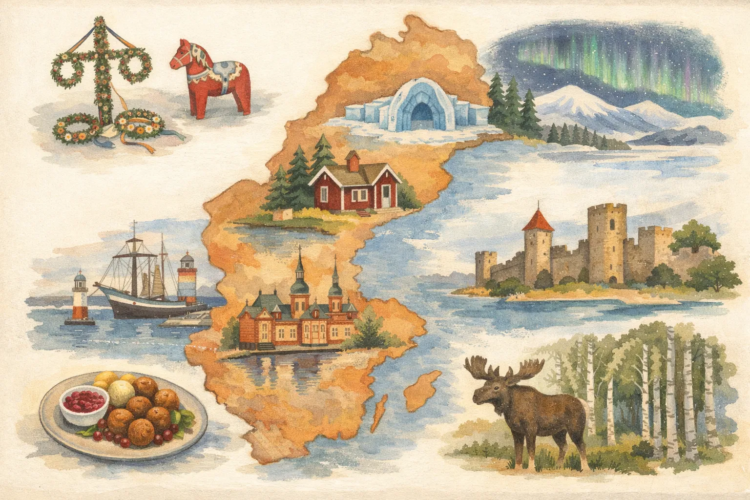 Cultural lesson exploring Sweden, its Viking heritage, innovation, and fika tradition