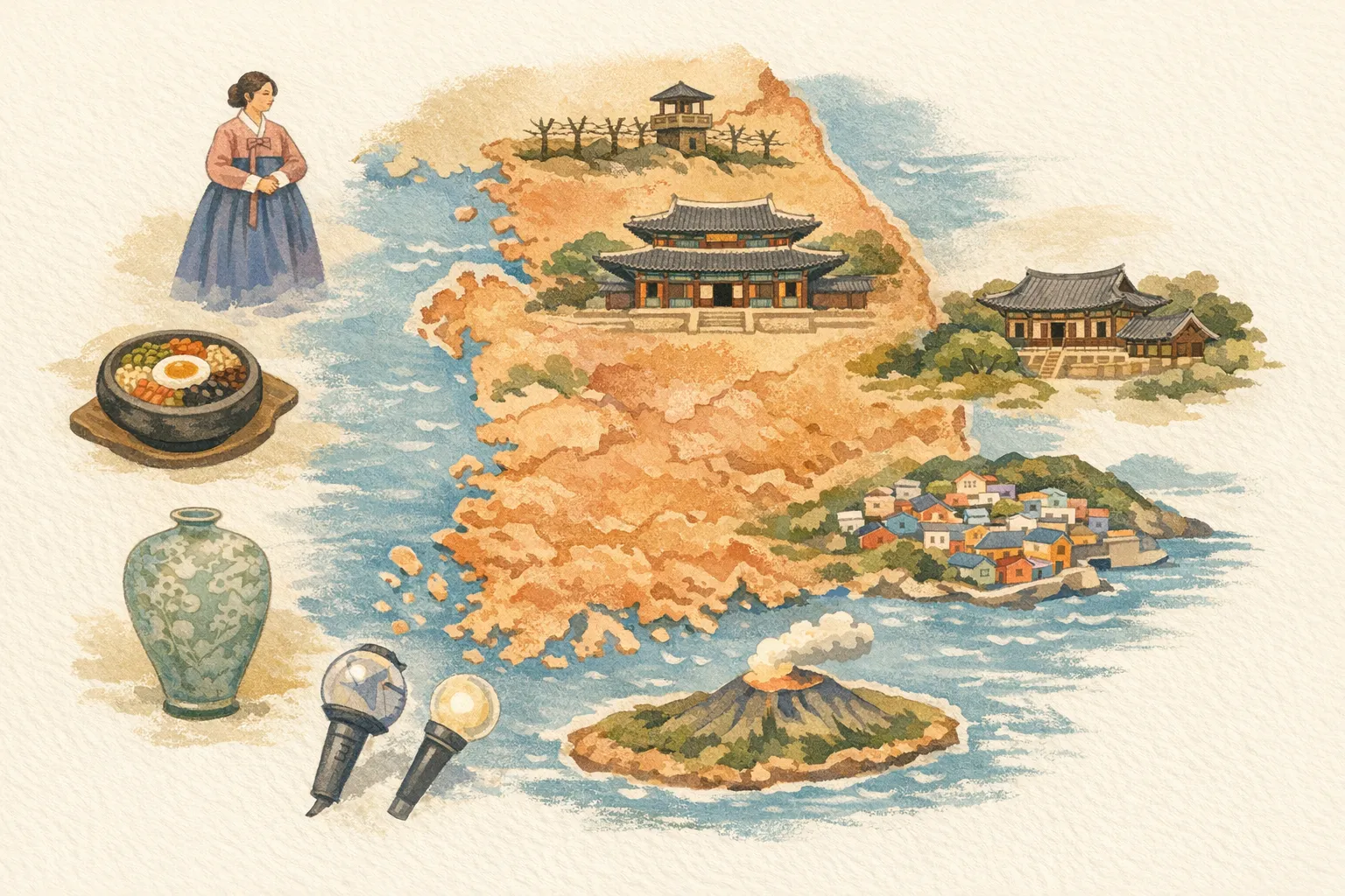 Cultural lesson exploring Korea, its vibrant pop culture, ancient traditions, and modern innovations