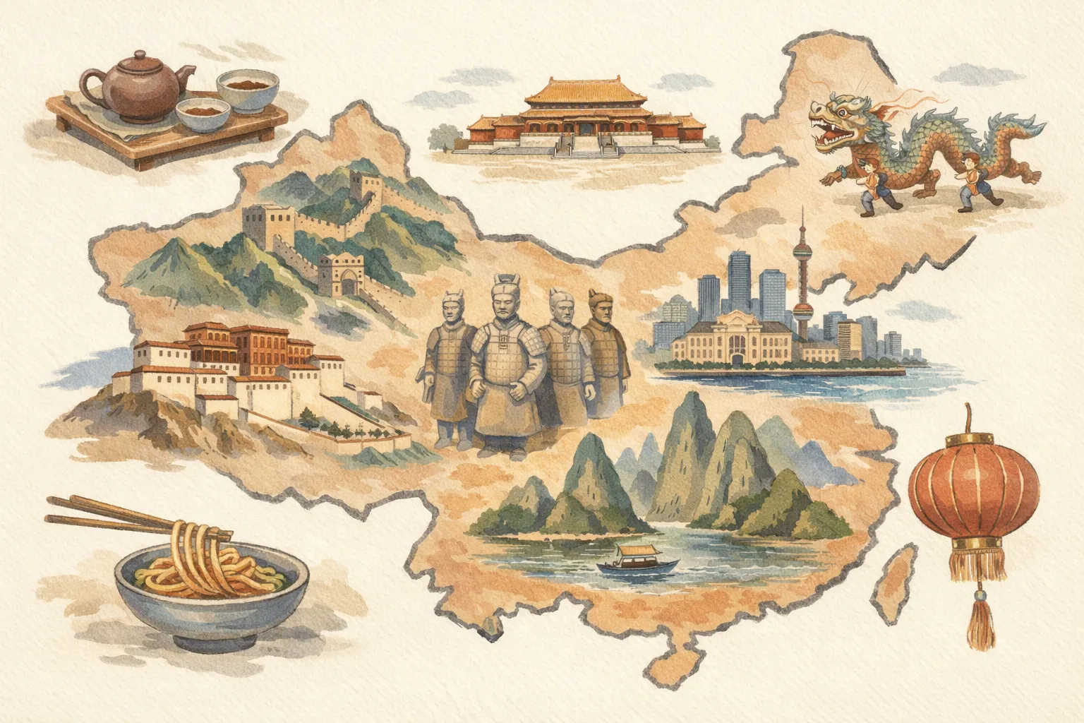 Cultural lesson exploring China, its ancient traditions, vibrant cities, and rich history