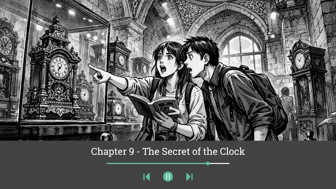 Story illustration from الرحلة with audio player, Sara beginning her journey