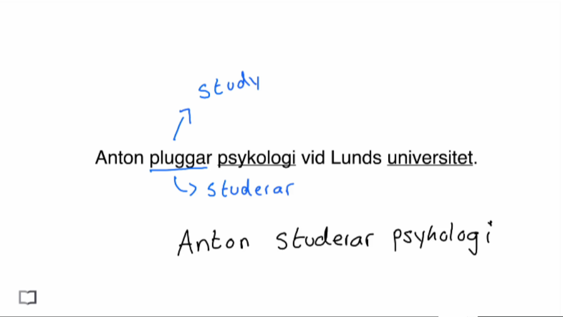 Cognates lesson showing Swedish words you can guess from English, like 'Biolog', 'Telefon', and 'Universitet'