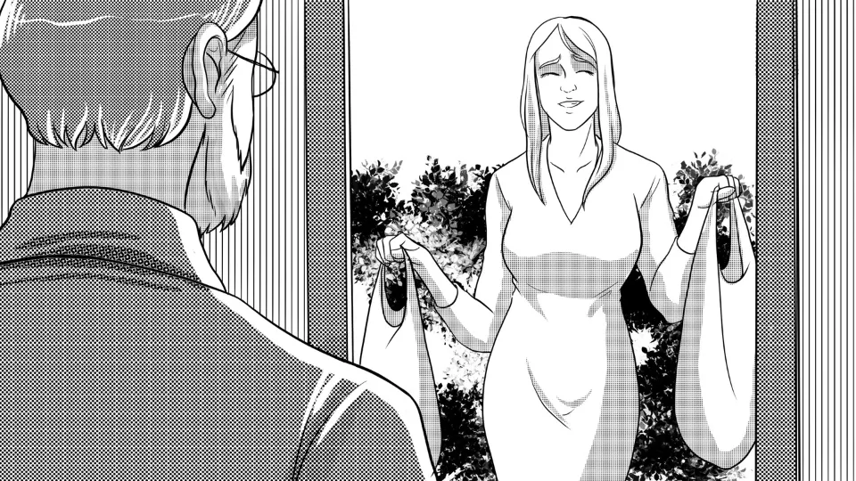 Illustration from Chapter 10 of Karla Og Det Falske Maleri