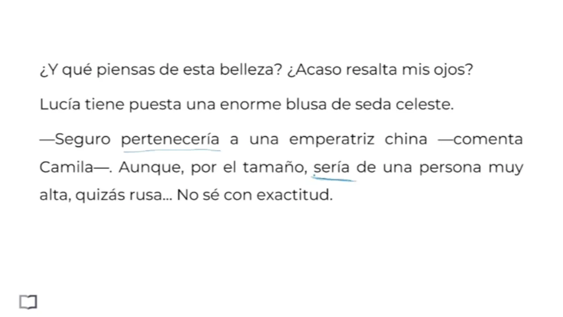 Grammar lesson breaking down a Spanish sentence word by word with English translations