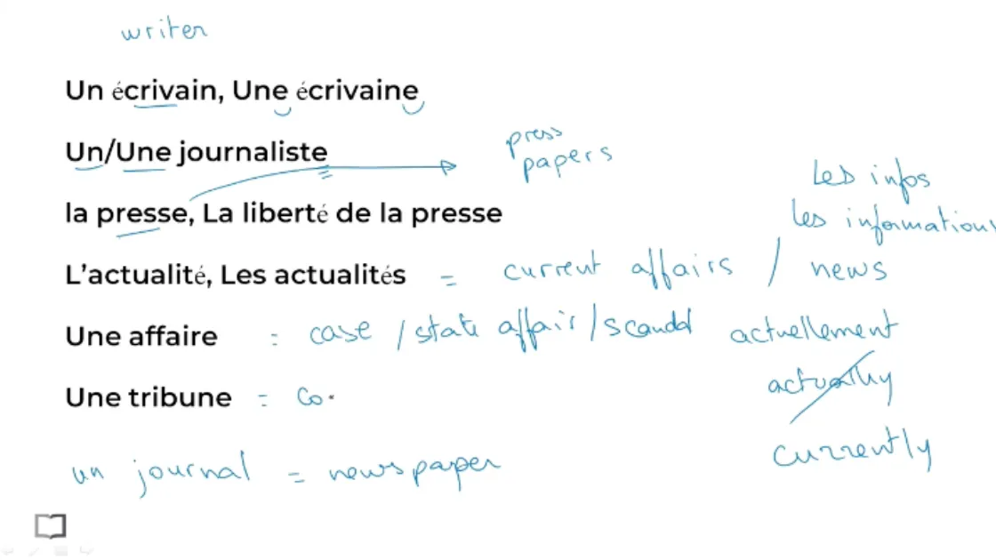 Vocabulary lesson highlighting natural French expressions from the story