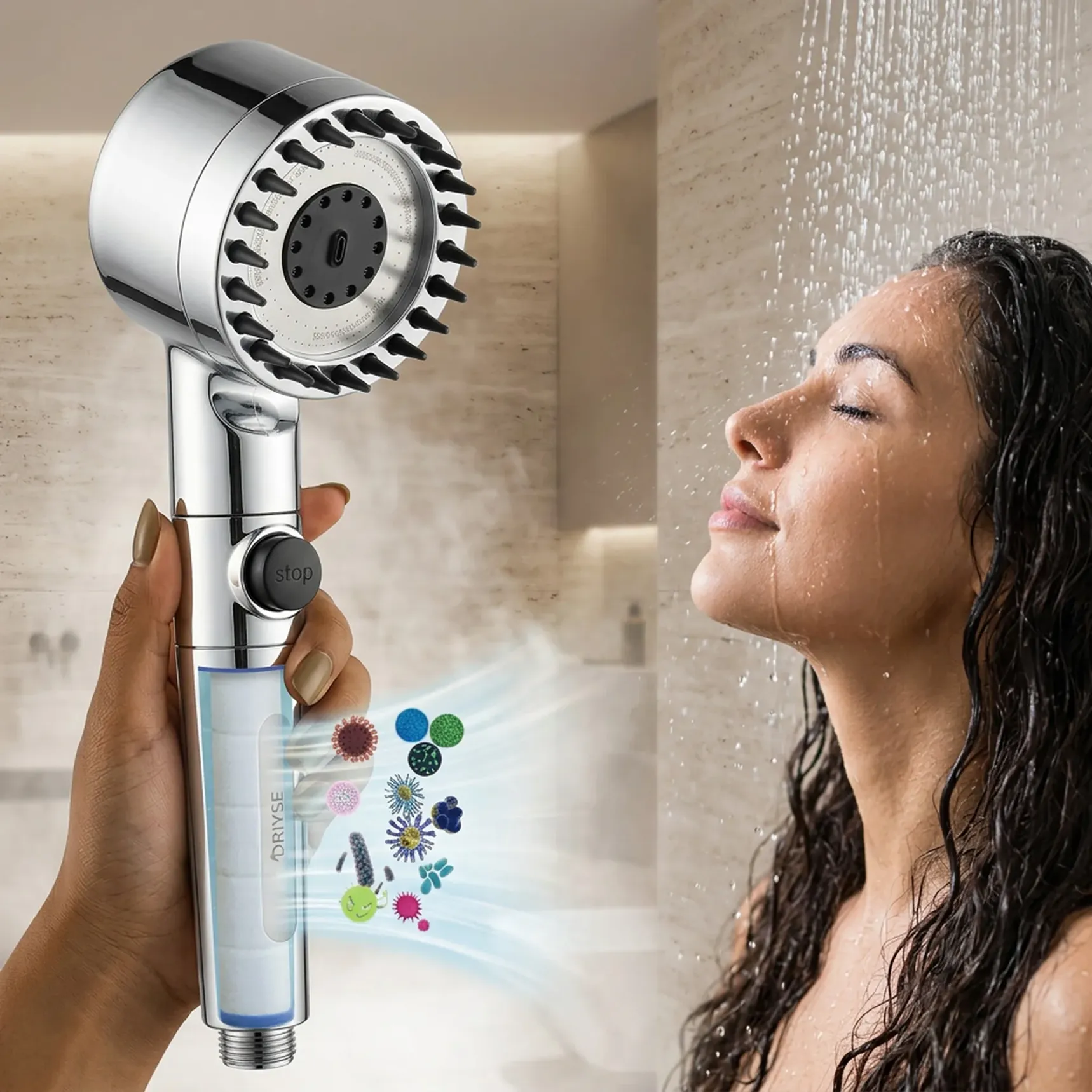 IonDrops gefilterde douche