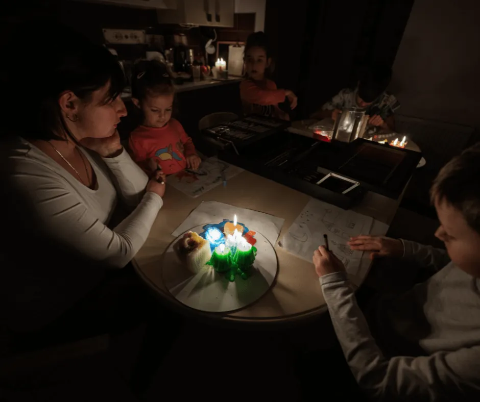 Family prepared during blackout
