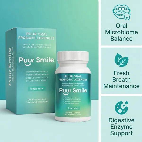 Puursmile Oral Probiotic Lozenge Melt – Restores the Good Bacteria Your Mouth Loses Every Time You Brush
